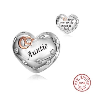 Tante Ich liebe dich bis zum Mond und zurück Armbänder im europäischen Stil, Tante Nichte Andenken, Tante Nichte Geschenk
