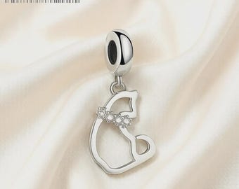 Cat Charm,Cat Pendant,Cat Jewelry,Lucky Cat Charm,Lucky Cat Jewelry,European style Bracelets journal charm
