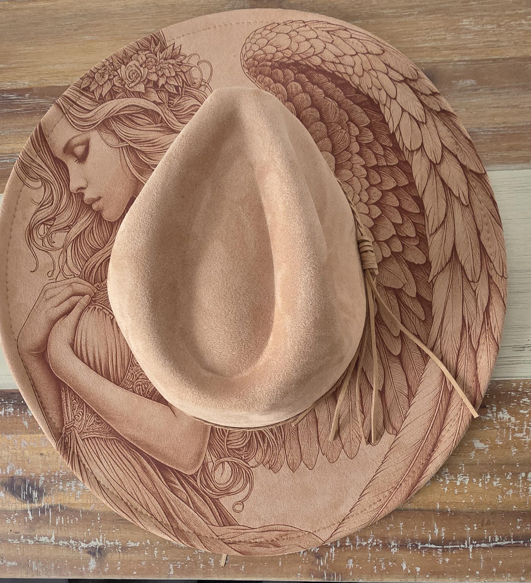 Boho Rancher Gold Celestial Charm Rust Suede Wide Brim Hat NWT Rancher Cowboy Hat | Classic Western Wide Brim Hat | Rancher  main image 4
