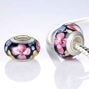 Luminoso abalorio de cristal de Murano encanto pulsera de estilo europeo, encanto de collar, regalos para su encanto espaciador
