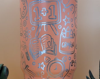 Leraar lasergegraveerde 30oz dubbelwandige geïsoleerde beker Op maat gegraveerde naadloze beker, cadeau leraar, beste leraar, eindejaarscadeau
