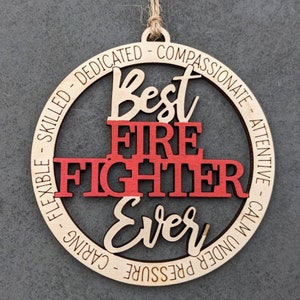 Fai da te Dipingi il tuo miglior regalo in legno per pompiere, etichetta, ornamento pompiere, apprezzamento pompiere, festa del papà, regalo per papà