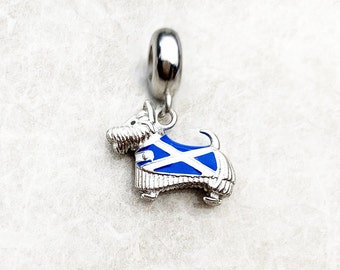 Scotish terrier  Dog Pet Scottish flag  Jewelry, Dog Lover, Dog Charm,European style Bracelets Scotty Dog Scotland Animal Pendant Charms