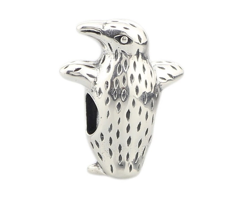 Penguin Charm Made From Sterling Silver 925 And Enamel Compatible With European Charm Bracelets image 2