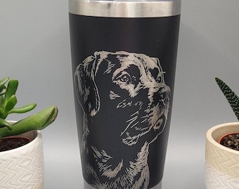 Labrador dog  Laser Engraved 20oz Double Wall Insulated Tumbler Travel mug, Seamless Tumbler ,Gift for mum