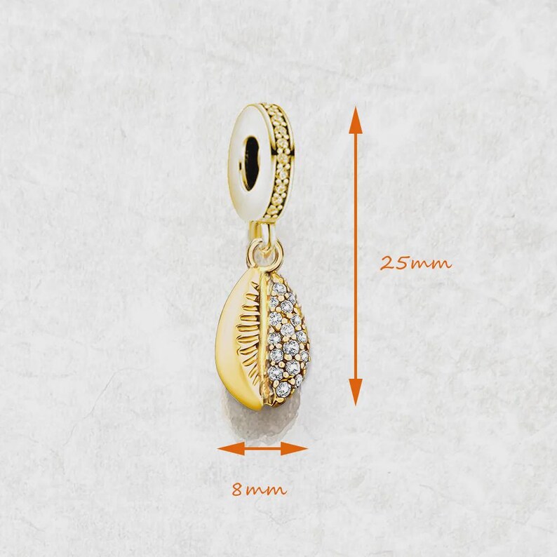 Shell Real Charms Cowrie Seashell Charm Shell Charm Beach Sea Charm European Style Charm ...