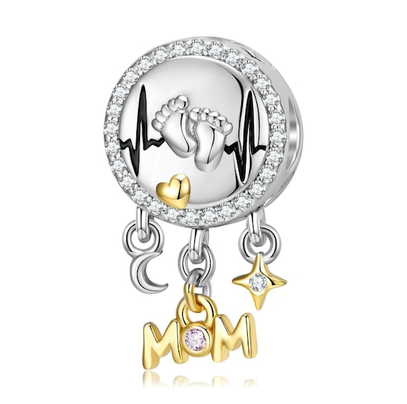 New Mom Charm Brand New S925 Sterling Silver Heart Charm Charm