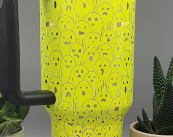 Halloween, ghosts, 40oz Double Wall Insulated Tumbler with Handles Gift for mom, sister