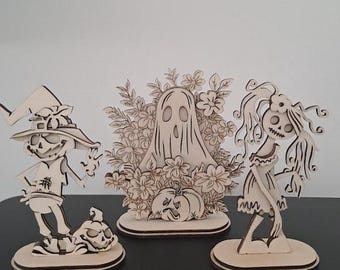 DIY Paint Your Own Halloween Witch Ghost or Monster lady DIY Paint Kit – Halloween Craft Paint Your Own Standing Blank Personalize Your Own