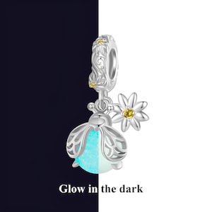 Luminous Insect Charm Bead Glow-in-the-dark Firefly 925 Silber Charm European Style Armband, Halskette Charm, Gifts Bug Charm