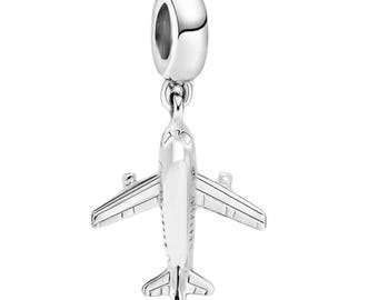 Vintage Airplane  travel Charm Sterling Silver Charm, Charm Airplane, Bracelet charm, Necklace Charm Airplane 925 Charm journal charm
