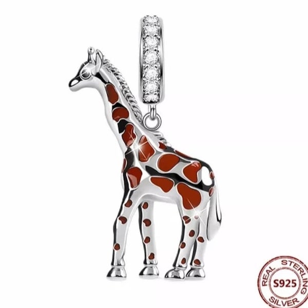 Bracelet girafe africaine en argent 925 de style européen, collier breloque girafe africaine, breloque girafe, breloque 925