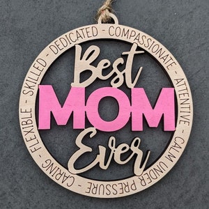 Fai da te Dipingi il tuo tag regalo in legno per la migliore mamma di sempre, apprezzamento della mamma, festa della mamma, regalo per la mamma