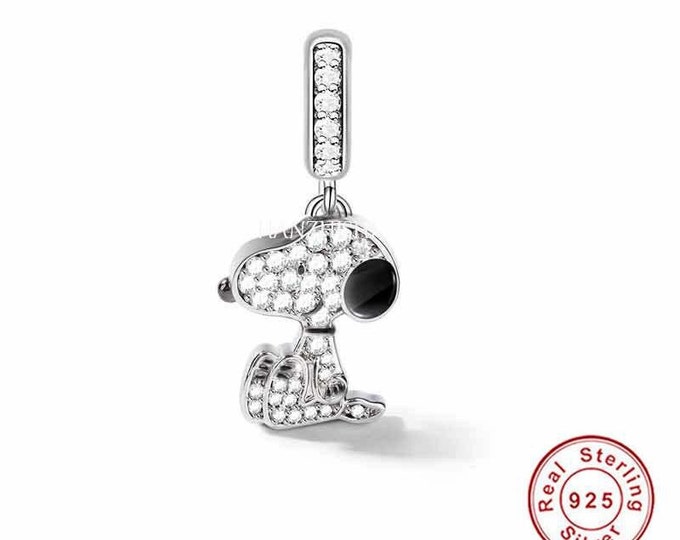 GNOCE Peanuts Breloque Snoopy D'Halloween Pour Femme, En Argent