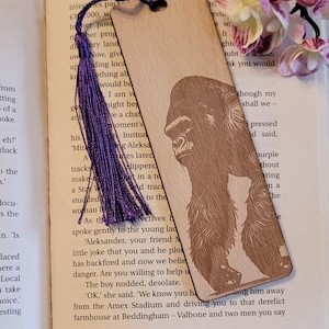 Gorilla, African Safari, African nature custom book Wooden Personalized Bookmark, Custom wood Bookmark, Reader gift, Women gift
