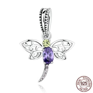 Dragonfly 925 Silver Charm European style Bracelet, Necklace charm, 925 Charm, Gifts for her Dragonfly Charm