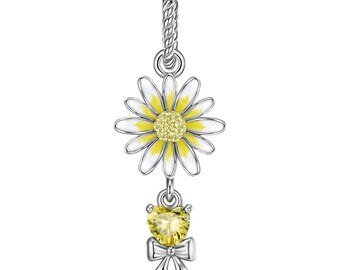 Nov Chrysanthemum Birth Month Flower Charms , 925 Sterling Silver, Birthday Flower Charms, Birthday Jewelry, Birth Month Charms