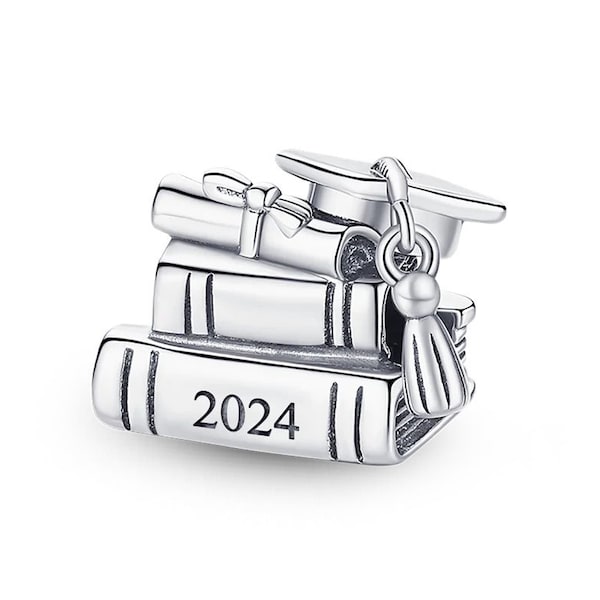 Abitur 2024 Charm für Armbänder im europäischen Stil, Abitur 2024 Geschenk, Abitur 2024 Schmuck, Abitur 2024 Andenken, Armband Charm