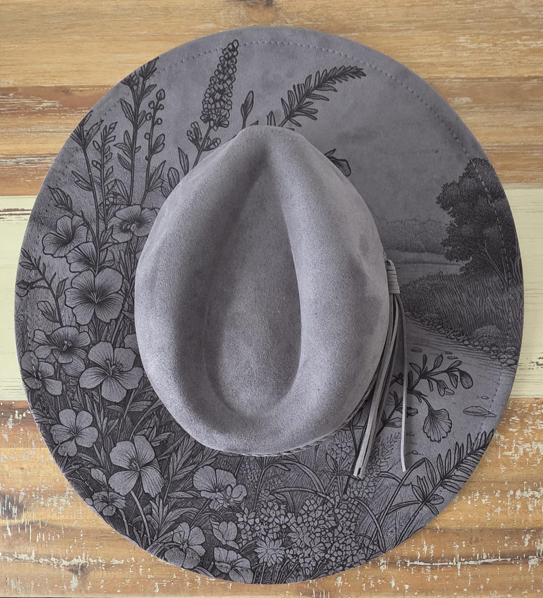 Cappello Da Cowboy Donna &ndash; Morbido Feltro Termico A Tesa Larga Con Stampa Mucca, Perfetto Per Carnevale, Feste In Costume E Inverno