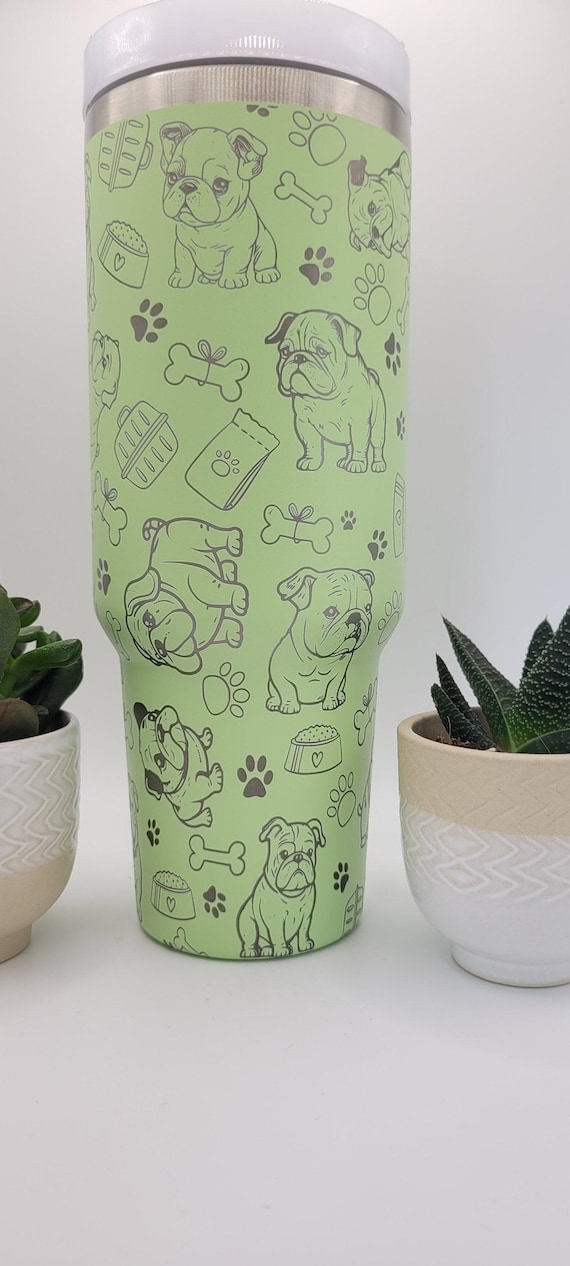 Original Stanley Cute English Bulldog Tumbler,40oz Dog Cup
