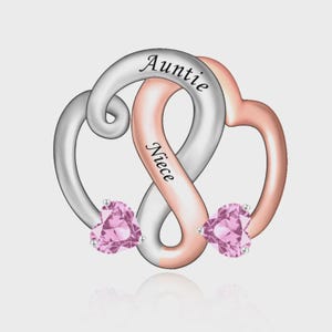 Tante & Nichte Charm European Style, 925 Sterling Silber, Tante, Armband Charm, Ketten Charm
