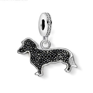 Sparkling Dachshund Charm,Dachshund Pendant,Dachshund Jewelry,Dachshund Lover,Gift,Cute,Dog Charm,Dog Jewelry,Fits Bracelets