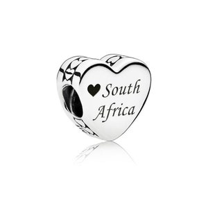 Liebe Südafrika Afrikanische Karte Herz Charm 925 Silber Charm im europäischen Stil Armband-Halsketten-Charme 925 Charme Afrika Charme, afrikanischen Charme