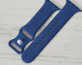 Walvishaaien, oceaangegraveerd ontwerp voor Apple Watch siliconen sportband 38 mm/40 mm/41 mm/42 mm/44 mm/45 mm/46 mm/49 mm