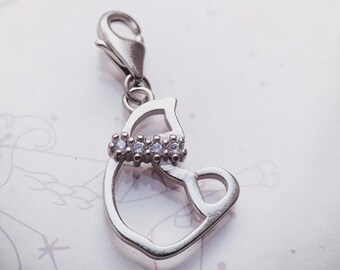Cat Charm,Cat Pendant,Cat Jewelry,Lucky Cat Charm,Lucky Cat Jewelry,European style Bracelets journal charm Lobster claw