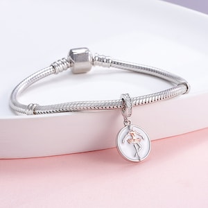 Dancer Charm, Ballerina charm, Ballet charm, Dangle Charm Ballet Teacher Gift, Ballet Necklace Pendant, 925 Silver charm