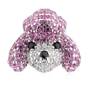 Poodle Puppy Dog Charms Fit Bracelets, 925 Sterling Silver, Dog Lover Gift, Dog Jewelry, Dog Keepsake Heart Charm