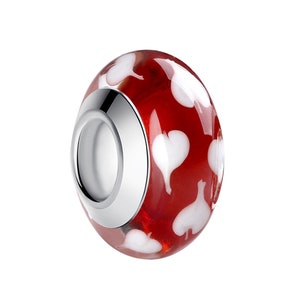 Dije de cuentas de cristal de Murano luminoso Dije de estilo europeo Pulsera, Dije de collar, Regalos para ella Dije espaciador