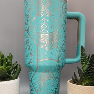 Swear word, cuss word Mandala 40oz Double Wall Insulated Tumbler with Handles Gift for mom, Granny, sister, Niece