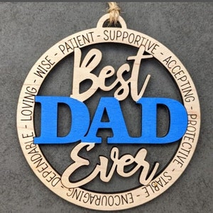 DIY Malen Sie Ihren eigenen hölzernen Best Dad aller Zeiten Geschenkanhänger, Lehrer Ornament, Vater Wertschätzung, Vatertag, Daddy Geschenk