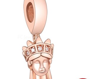 Dangle Statue of Liberty NY 925 Silver Charm European style Bracelet, Necklace charm, 925 Charm USA charm, America charm