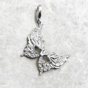 Feather Mask charm Drama Acting Charm Lobster claw  Mardi Gras charm 925 Sterling Silver Feather Mask Jewelry Drama Teacher Gift