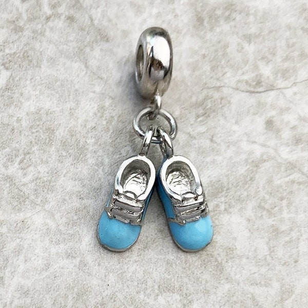 New Baby Boy Mini Cute Baby Shoes Charm-Baby Gift Gift-Baby Charm, Baby shoe Charm-Expecting Mom Gift