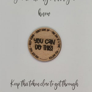 Símbolo de abraço de bolso de madeira: Você é o suficiente - Você consegue - Inspiração, pensando em você, presente para me buscar, motivação, amizade