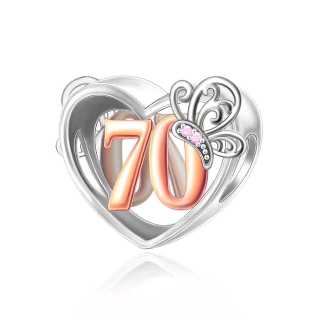 Numero 70 Settanta Charm In Argento Sterling .925 X 1 Ciondoli