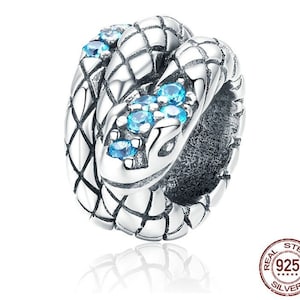 Slangenbedel-hanger massief 925 sterlingzilver bedel Europese stijl armband ketting slangensieraden, slangenliefhebber cadeau