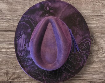 Vintage 50s USA Bollman Doeskin Fedora Purple Plum Wool Felt  display picture 1