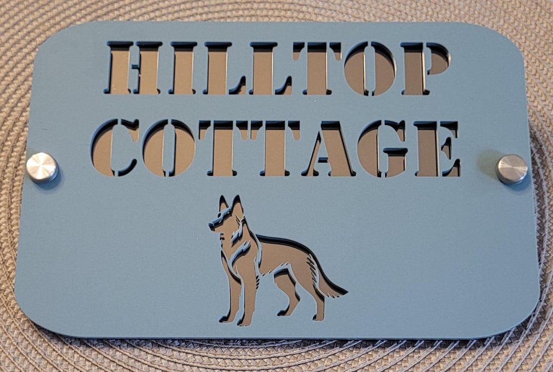 German Shepard, Dog House Number, House Number Sign, Door Sign