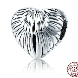Angel wings charm, Angel charm 925 Silver Charm Fits Bracelet Necklace Charm, 925 Charm, Gifts for her, memorial charm RIP charm Lost Life