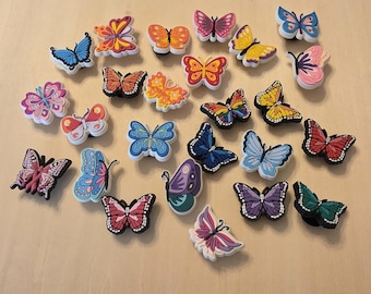 Butterfly Charms, Bugs Style Clog shoe charms for your shoes, cute shoe charms, clog compatible shoe charms