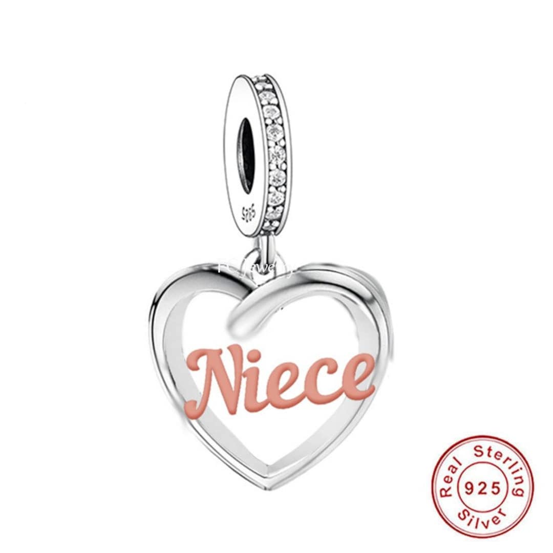 Love You Niece Charm European Style Bracelets, 925 Sterling Silver, Niece Jewelry, Niece Gift