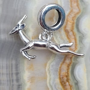 Large South African Antelope Charm 925 Silver Charm European style Bracelet Necklace Charm 925 Charm South African charm Springbok