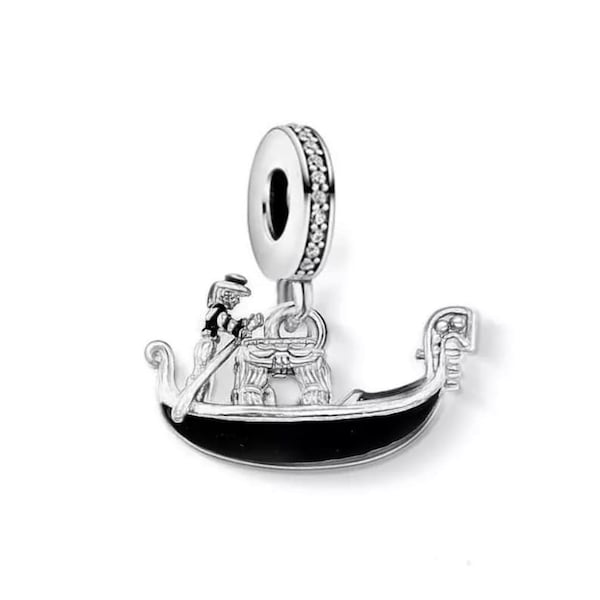 Venise Gondola Boat Charm 925 Sterling Silver, Venise Italie Voyage Vacances Bijoux, Venise Italie Souvenir Souvenir