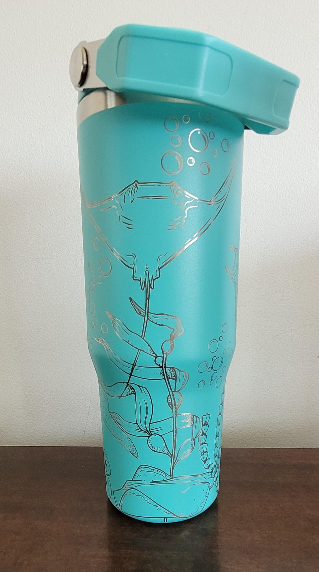 Laser Engraved Aloha Stingray Flask main image 1