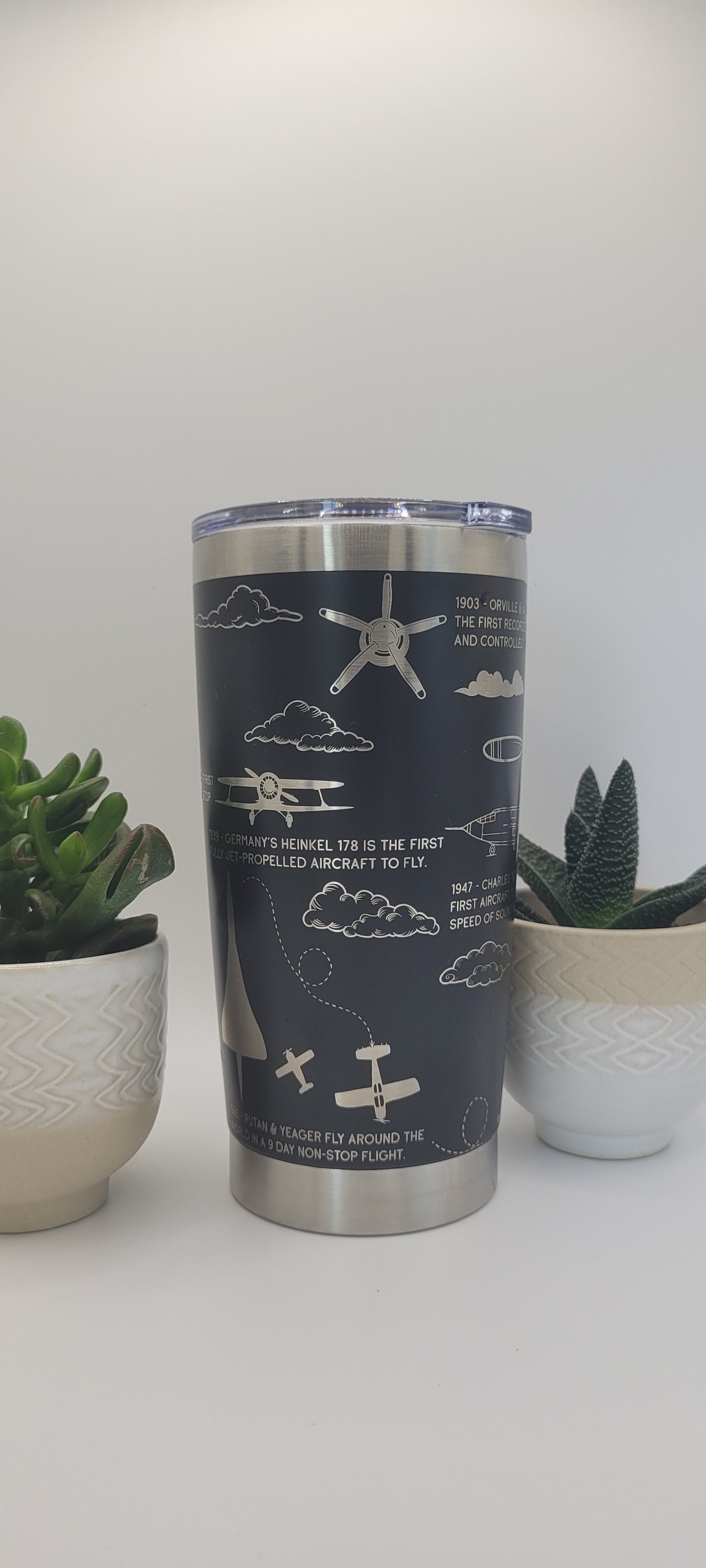 Airplane, Aviation, Pilot Laser Engraved 20oz Double Wall