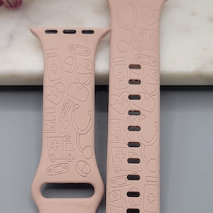 Engraved Nurses, doctors, Medical Gift Design for Apple Watch Silicone Sports Band Strap  38mm/40mm/41mm/42mm/44mm/45mm/46mm/49mm graduation